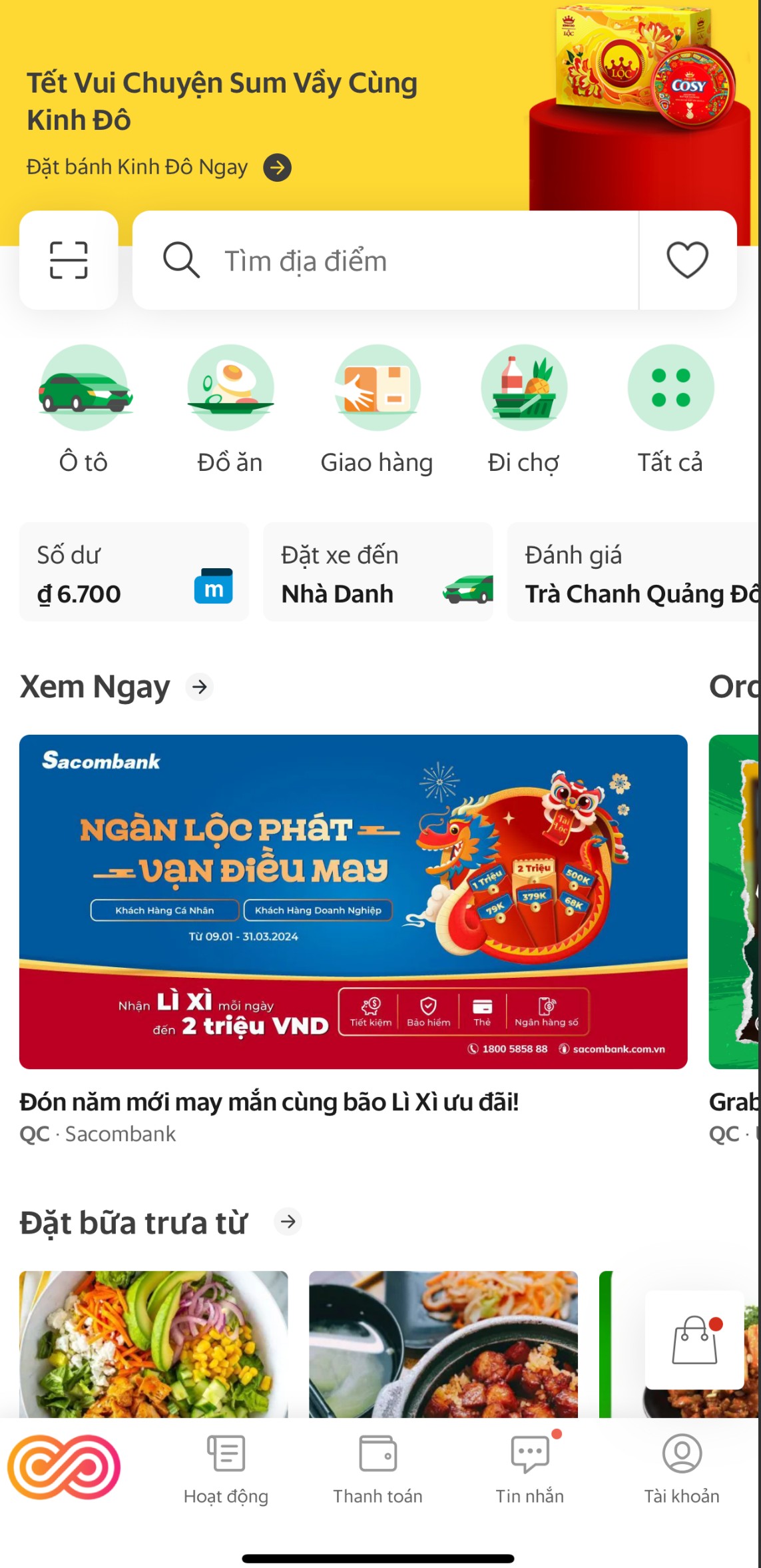 Sacombank Grab In-app